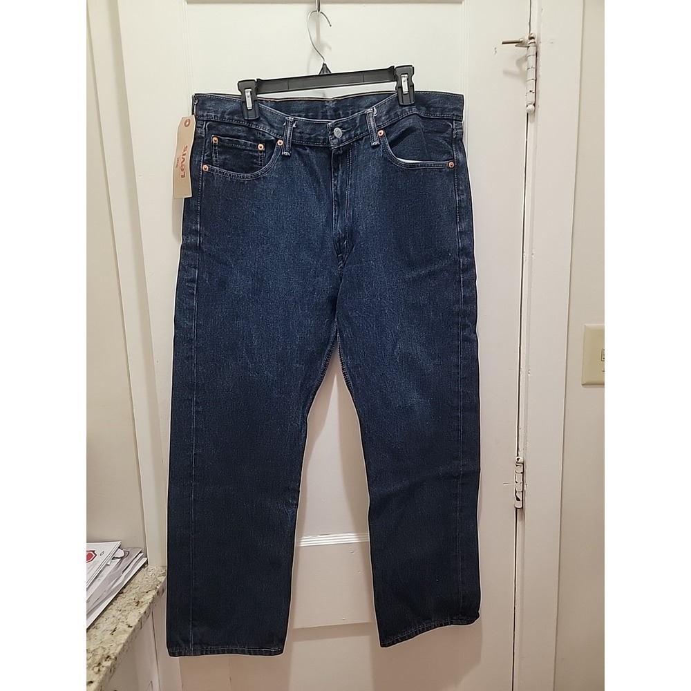 Levi's Men's 505 Jeans 38x30 Classic Straight.  Darkwash Stretch $59.50 Retail